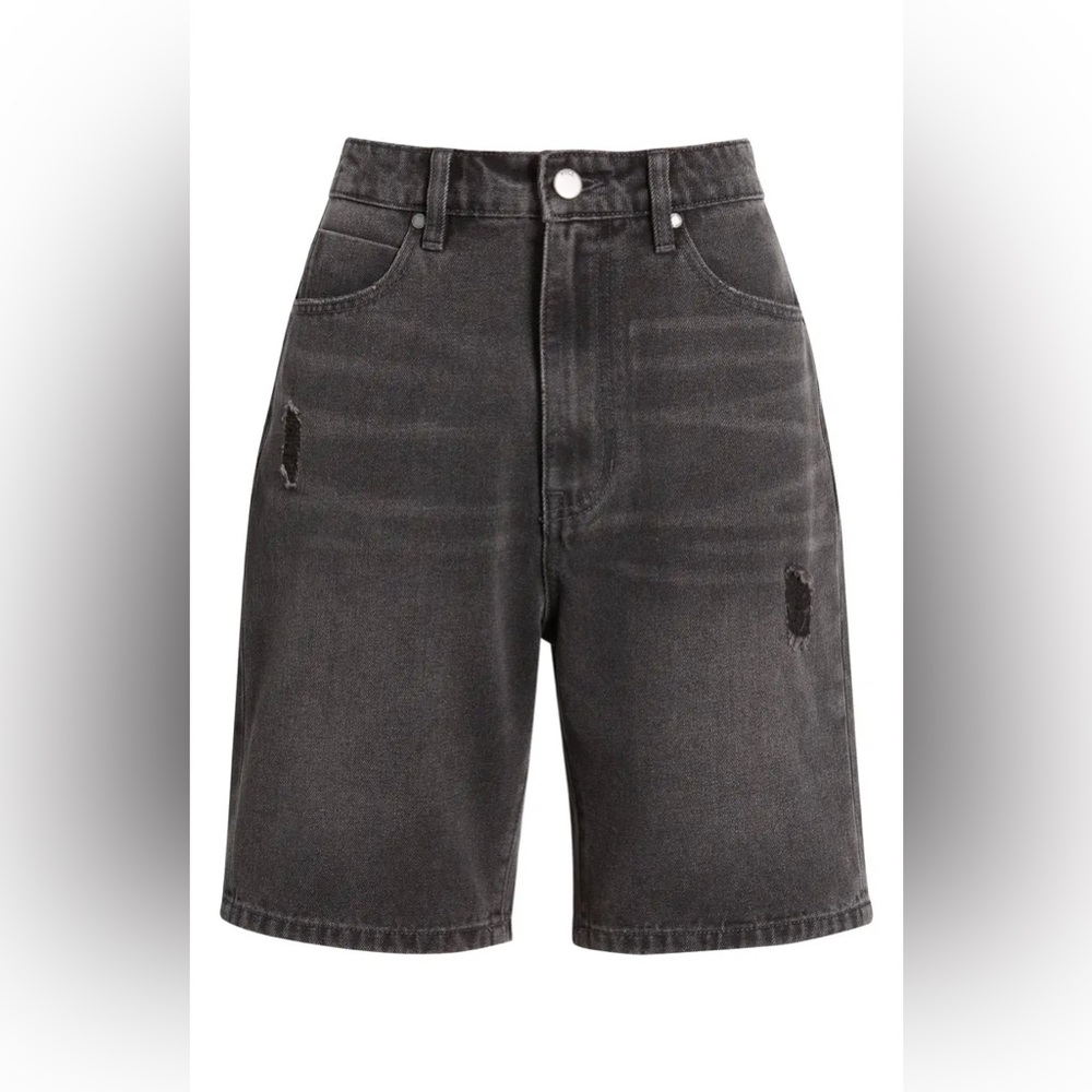 Women's Distressed Black Denim Shorts